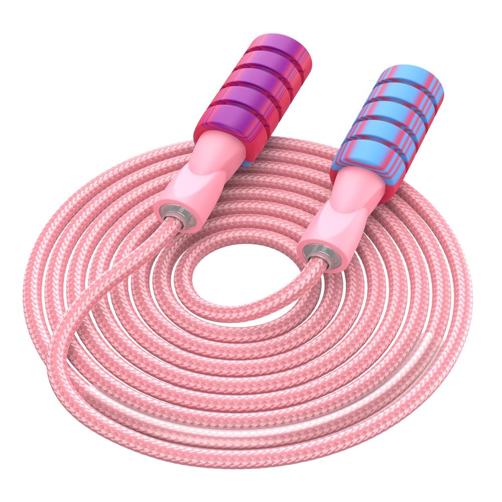 CRHOEIQ Jump Rope for Fitness, Weighted Jumprope for Women Workout, Adjustable Adult Exercise Skipping Rope for Men (Pinks)