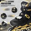Kids Inline Skates Cool Racing Car Decorations Blades Roller for Boys Girls- Golden for Teenagers Youth Age 7 8 9 10 - Adjustable All Light up Wheels Indoor Outdoor Birthday Gift for Son and Grandson view 2