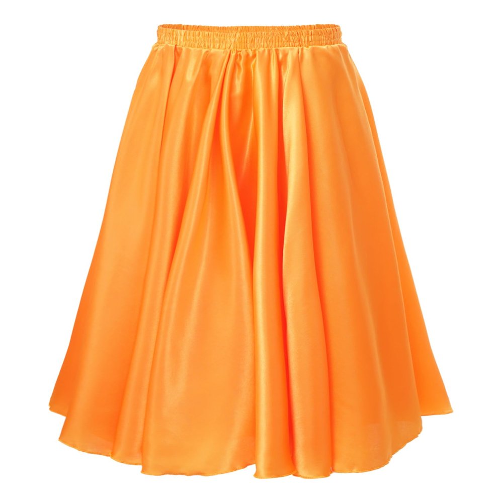 CHICTRY Kids Girl Long Full Circle Ballroom Dance Skirt Flamenco Cha Cha Latin Dancewear Long Maxi Skirt Yellow A 7-8 Years