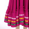 ABEHIK Mexican Dress for Girls Embroidered Traditional Folklorico Drape Dress with Belt Hot Pink Summer Off Shoulder Vestidos Rainbow Ruffle Cinco de Mayo Fiesta Birthday Party Dresses Hot Pink 5-6 Y view 4