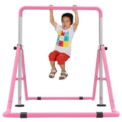 YOtat Kids Gymnastics Bar Junior Training Bar Adjustable Gymnastics Horizontal Bar Sports Training Equipment High Bar for Kids Home Training, Pink