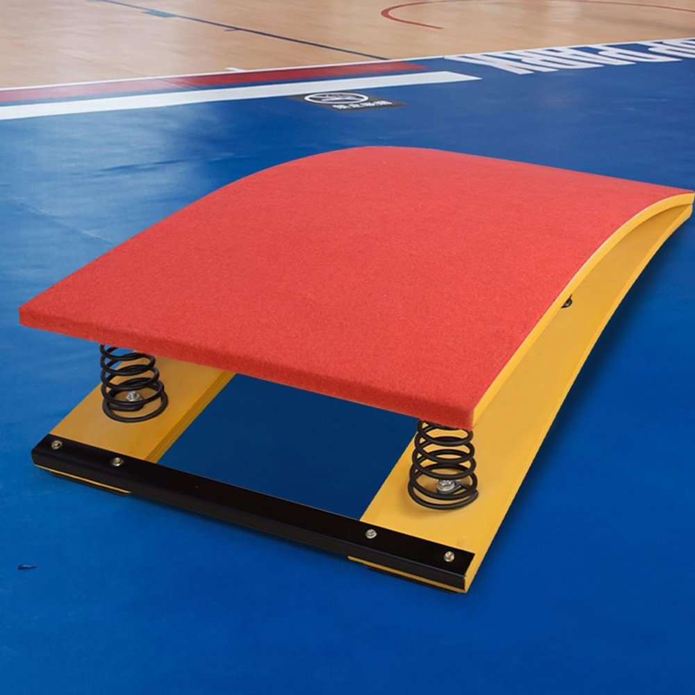 Training Gymnastics Springboard Home Curved Gymnastic Springboard for Adults, Heavy Duty Vaulting Long Jump Training Equipment for Playroom, Gym, Track Field, Elastic Spring Boards with 4 Springs ( Co
