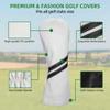 Driver Headcover - PU Leather Golf Head Covers for Woods and Driver - White view 4