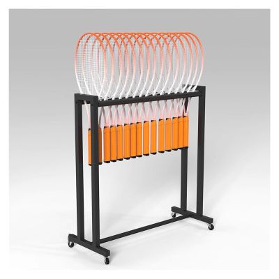 ELUKHT Floor Standing Mobile Tennis Racket Rack Holder on Wheels, Large Capacity Badminton Racket Storage Organzier Stand for Kids/Adult Rackets (Color : with Wheels) (with Wheels)