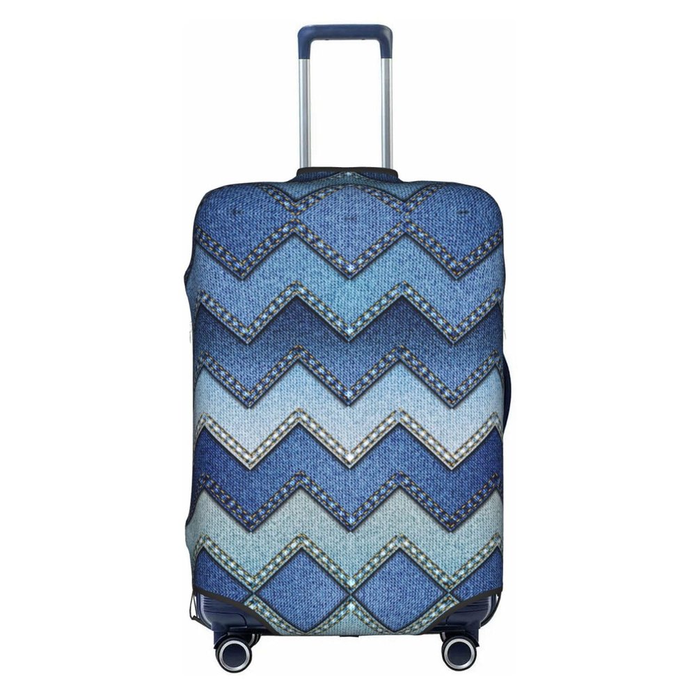 YQxwJL Gradient Blue Denim Print Luggage Cover Washable Suitcase Anti-Scratch Suitcase Cover Protective Cover Fits 18-32 Inch