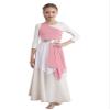 CHICTRY Girls One Shoulder Asymmetrical Praise Dance Dress Worship Lyrical Dance Costume Liturgical Dancewear Light Pink A 10 Years view 1