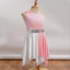 CHICTRY Girls One Shoulder Asymmetrical Praise Dance Dress Worship Lyrical Dance Costume Liturgical Dancewear Light Pink A 10 Years view 3