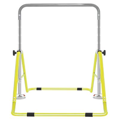 YOtat Gymnastics Bar Adjustable Folding Horizontal Bar Kids Gymnastics Training Sports Training Equipment High Bar for Home Training Garden, Yellow