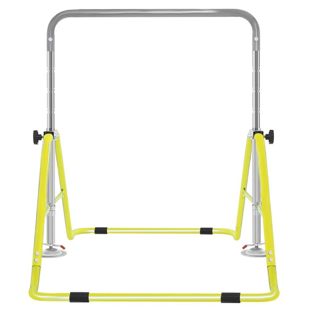 YOtat Gymnastics Bar Adjustable Folding Horizontal Bar Kids Gymnastics Training Sports Training Equipment High Bar for Home Training Garden, Yellow