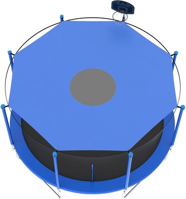 Trampoline Shade Cover for 6ft 8ft 10ft 12ft 14ft 16ft Sun-Protection Trampolines Canopy, Easy to Install, Anti-UV Trampolines Sunshade Accessories for Outdoor Backyard Playground (Blue, 16ft)