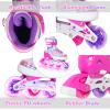Kids Inline Skates for Girls Boys - Rose Red Blades Roller for Kids Age 10 11 12 - Adjustable All Light up Wheels Indoor Outdoor Sports Birthday Gift for Son and Grandson view 2
