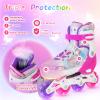 Kids Inline Skates for Girls Boys - Rose Red Blades Roller for Kids Age 10 11 12 - Adjustable All Light up Wheels Indoor Outdoor Sports Birthday Gift for Son and Grandson view 3