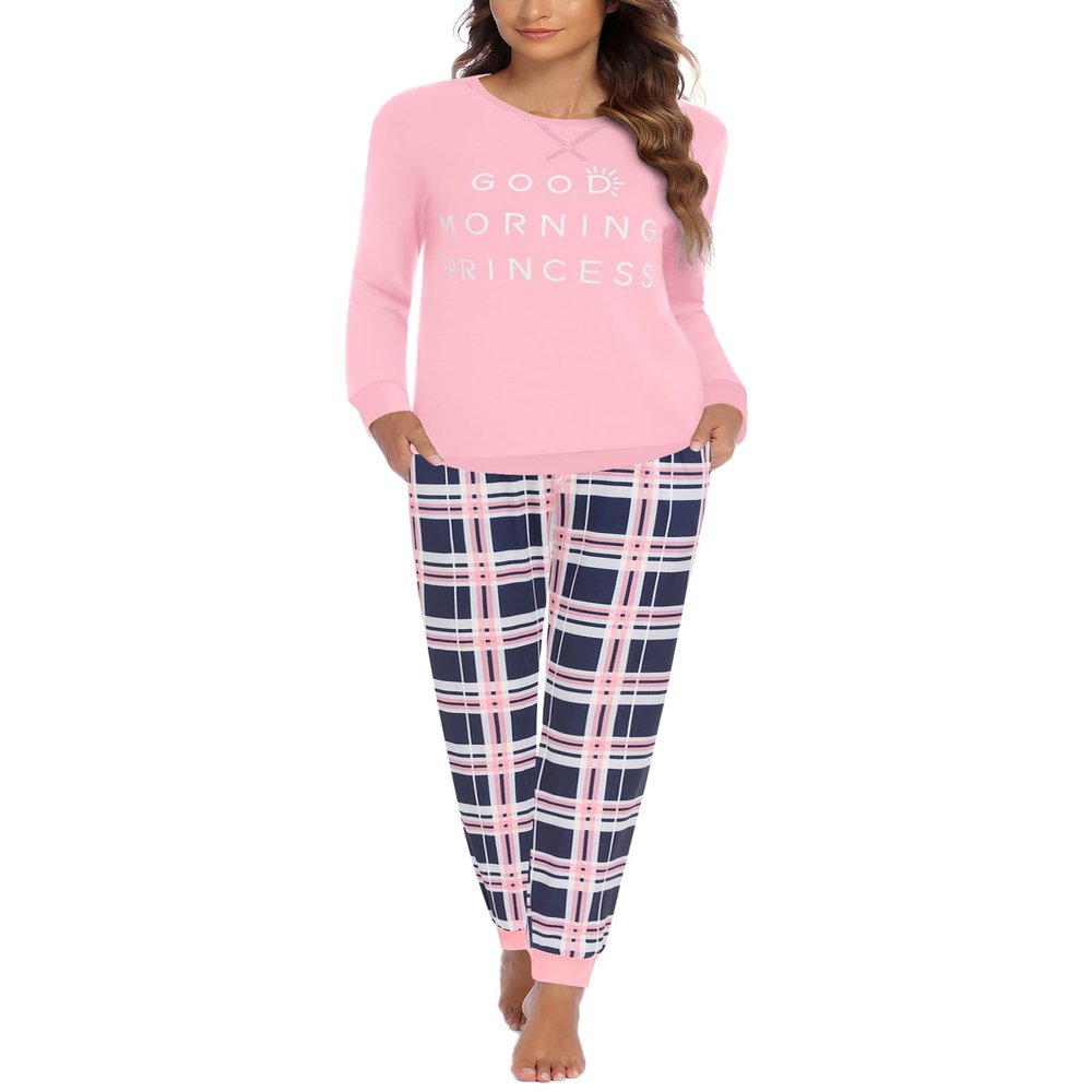 Ekouaer Pajamas For Women Comfy Long Sleeve Jogger Set Lounge Pjs Set With Pockets