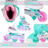 Kids Inline Skates for Girls Boys - Teal Blades Roller for Kids Youth Age 7 8 9 10 - Adjustable All Light up Wheels Indoor Outdoor Sports Birthday Gift for Son and Grandson view 2