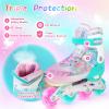 Kids Inline Skates for Girls Boys - Teal Blades Roller for Kids Youth Age 7 8 9 10 - Adjustable All Light up Wheels Indoor Outdoor Sports Birthday Gift for Son and Grandson view 3