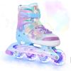 Kids Inline Skates for Girls Boys - Purple Blades Roller for Kids Youth Age 10 11 12 - Adjustable All Light up Wheels Indoor Outdoor Sports Birthday Gift for Son and Grandson view 1