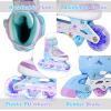Kids Inline Skates for Girls Boys - Purple Blades Roller for Kids Youth Age 10 11 12 - Adjustable All Light up Wheels Indoor Outdoor Sports Birthday Gift for Son and Grandson view 2
