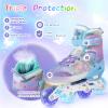 Kids Inline Skates for Girls Boys - Purple Blades Roller for Kids Youth Age 10 11 12 - Adjustable All Light up Wheels Indoor Outdoor Sports Birthday Gift for Son and Grandson view 3