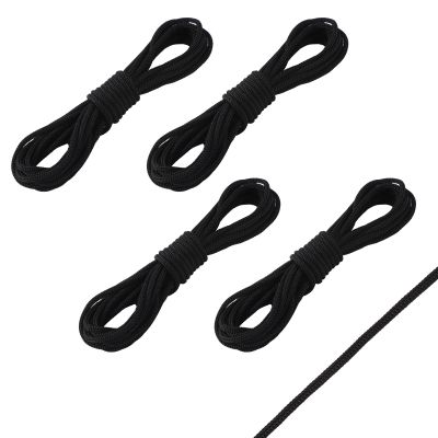 lasuroa 4 Pcs Trampoline Netting Cords, 15ft Each Black Trampoline Netting Cords Replacement Parts for Fence Netting Safety Trampoline Netting Cords Fits 12-16ft Trampolines