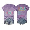 MOGUI Teacher The Freedom Tour 2024 Shirt Teacher The Freedom Tour Shirt Teacher Shirts Plus Size Vneck Fun Loose T-Shirt Short Sleeve Cute Shirts Purple, 5X-Large view 1