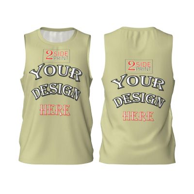 NineFit Basics Custom Tank Tops Man Personalized Tank Tops with Logo Name Picture Design Your Own Print Crewneck Customized Sleeveless Shirt Large Tan