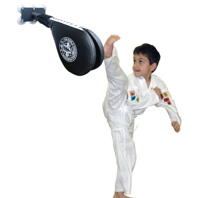 Elitix Wing Chun Dummy Kids Taekwondo Kick Pad Target Holder, Wall Mounted Boxing Wing Chun Bag Stand Adjustable, Chinese Kong Fu Punching Exercise Tool with Suction Pad