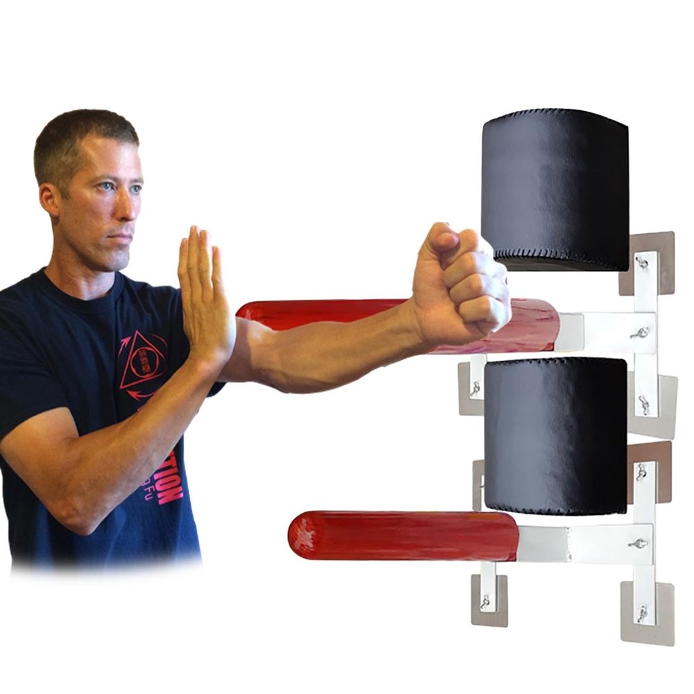 Elitix Wing Chun Dummy Wooden Martial Arts Training Equipment, Exercise Kung Fu Man Pile Tool for Kids Adult, Free Standing Wing Chun Dummy Trainer Arms with Attachment