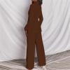 KAJXZ 2 Piece Outfits for Women,Women's Sexy Deep V Neck Business Casual Office Suits Wide Leg Pants Suits Jacket Coffee view 2