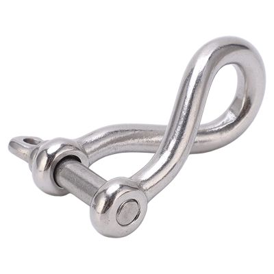 UPQRSG Less Steel Shackle, Heavy Duty Bow Shape Load Clamp for Paracord Cam Bracelet Cam Lifting Chains, Marine Grade 8Mm Yacht Boat Twisted Anchor Shackle (M8)