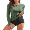 WOWENY Women Rash Guard Long Sleeve UPF 50 Swim Shirts SPF Sun Protection Swimsuit Top No Bottom(A-Green, 3X-Large) view 1