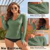 WOWENY Women Rash Guard Long Sleeve UPF 50 Swim Shirts SPF Sun Protection Swimsuit Top No Bottom(A-Green, 3X-Large) view 4