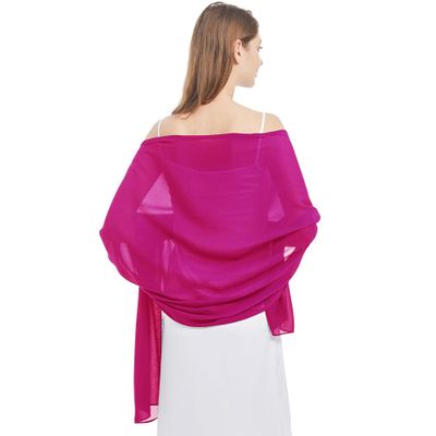 Ciormis Fuchsia Chiffon Evening Shawl for Women- Formal Chiffon Shawls Scarves for Bridal Wedding Party Dresses(Fuchsia)
