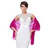 Ciormis Fuchsia Chiffon Evening Shawl for Women- Formal Chiffon Shawls Scarves for Bridal Wedding Party Dresses(Fuchsia) view 3