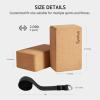 Syntus Cork Yoga Blocks and Strap Set, 2 Natural Cork Soft Non-Slip Blocks 964 inches, 8FT Metal D-Ring Strap for Yoga, General Fitness, Pilates, Stretching and Toning view 2