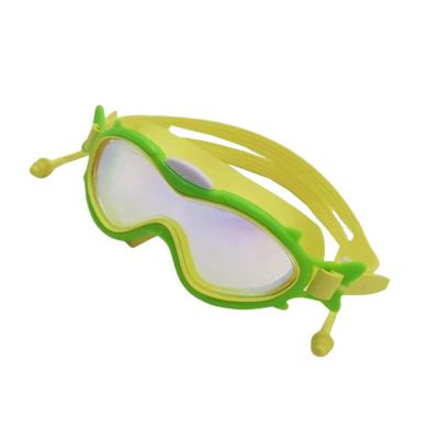 EPIPHQNY Kids Swimming Goggles, 180 Degree Wide View Goggles Frog Resistant Swim Goggles for Boy Girl Swimming, 5.12*2.76*1.85in, Green Yellow