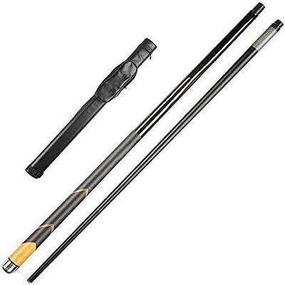 58In Pool Sticks, 1/2 Jointed Cue Sticks, Carbon Fiber Snooker Cue Professional Billiard Pool Stick with 10.8Mm Tips for Billiards Players (Color : Schwarz, Size : Rod Bag)