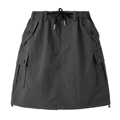 Rolanko Girls Cargo Skirt Parachute Shorts Skirt with Pockets A-Line Summer Kids Skort Casual School Hiking (Darkgrey, 6-7 Years)