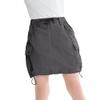 Rolanko Girls Cargo Skirt Parachute Shorts Skirt with Pockets A-Line Summer Kids Skort Casual School Hiking (Darkgrey, 6-7 Years) view 2