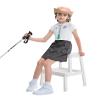 Rolanko Girls Cargo Skirt Parachute Shorts Skirt with Pockets A-Line Summer Kids Skort Casual School Hiking (Darkgrey, 6-7 Years) view 3