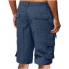 Muscularfit Cargo Shorts for Men Causal Stretch Waist Multi Pocket Tooling Shorts Summer Lightweight Button Pocket Gym Shorts Men Navy L view 3