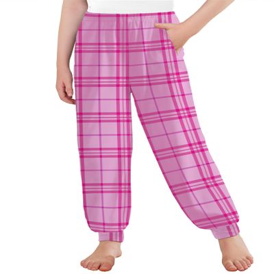 Arshiner Girls Pajama Pants Kids Plaid Pj Pants Comfy Lounge Sleepwear Bottoms with Pockets Pink Plaid 10-11 Years