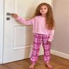 Arshiner Girls Pajama Pants Kids Plaid Pj Pants Comfy Lounge Sleepwear Bottoms with Pockets Pink Plaid 10-11 Years view 2
