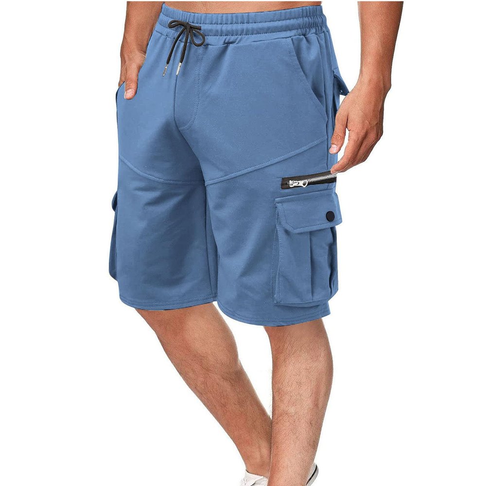 Cargo Shorts for Men 2024 Trendy Drawstring Elastic Waist Athletic Jogging Shorts Summer Casual Tooling Shorts 2024 Men Blue 3X