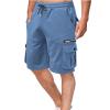 Cargo Shorts for Men 2024 Trendy Drawstring Elastic Waist Athletic Jogging Shorts Summer Casual Tooling Shorts 2024 Men Blue 3X view 1