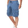 Cargo Shorts for Men 2024 Trendy Drawstring Elastic Waist Athletic Jogging Shorts Summer Casual Tooling Shorts 2024 Men Blue 3X view 2