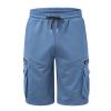 Cargo Shorts for Men 2024 Trendy Drawstring Elastic Waist Athletic Jogging Shorts Summer Casual Tooling Shorts 2024 Men Blue 3X view 4