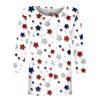 4Th of July Tops for Women Flag American 3/4 Sleeve Summer Shirts 2025 Crewneck Independence Day Casual Blouses Dressy Patriotic Faith Three Quarter Tunic Tops 3/4 Sleeve Tops for Women Deep Red view 3