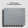 AIRHOP Upgraded 0.79" Extra Thick 48 Sq Ft High-Density Eva Foam Exercise Gym Mats, 12 Pcs Large Interlocking Puzzle Floor Tiles (24"x24") for Home Gym, Black&Gray view 4