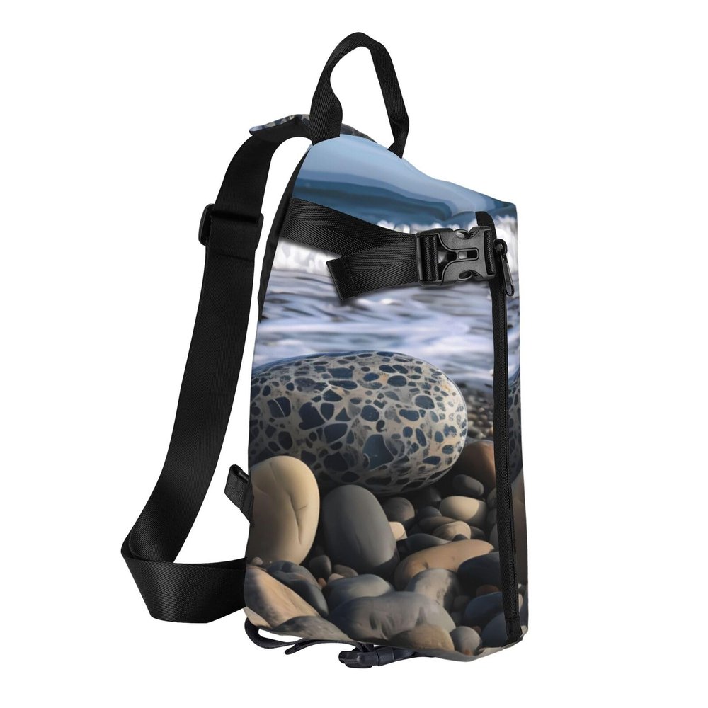Beach Rock Print Crossbody Backpack -Versatile Crossbody Backpack For Outdoor Activities
