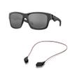 Oakley OO9135 Sunglasses Bundle: OO 9135 913534 Matte Black and Large Red leash Accessory kit view 2